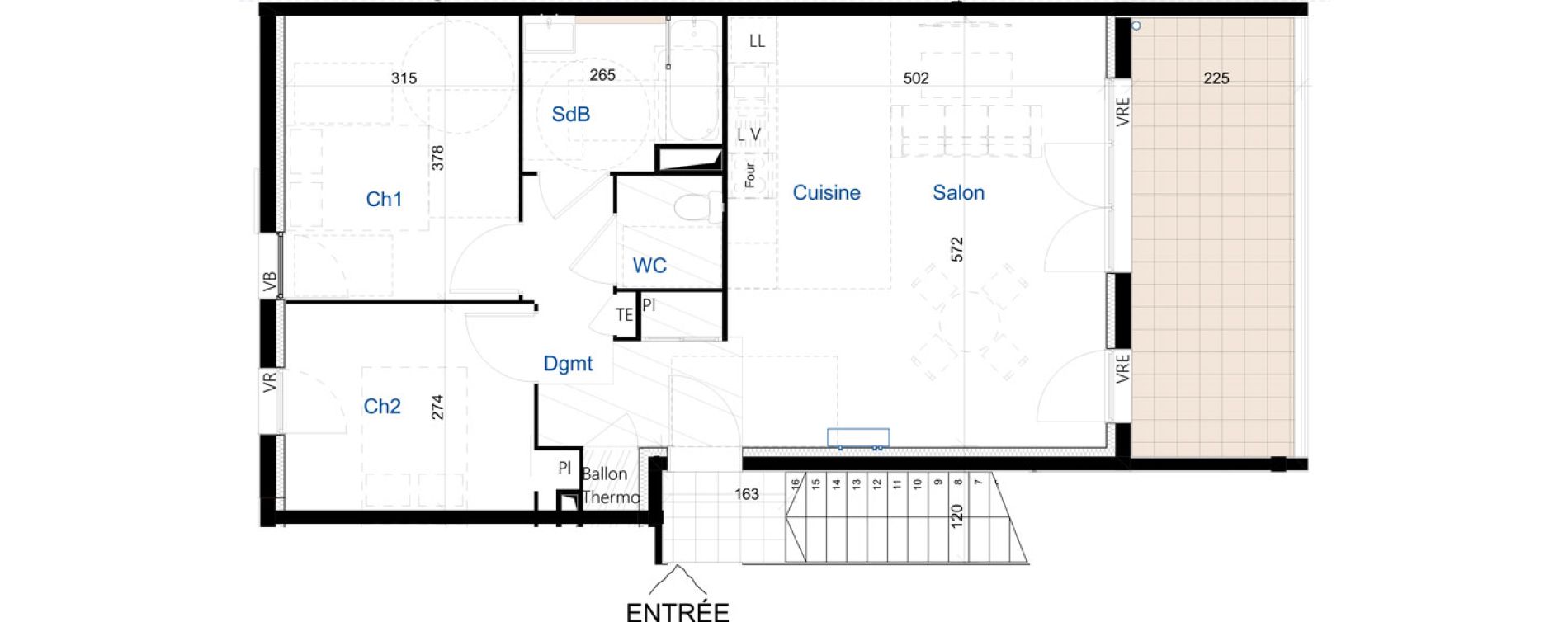 Appartement T3 de 63,70 m2 &agrave; La Farl&egrave;de Centre