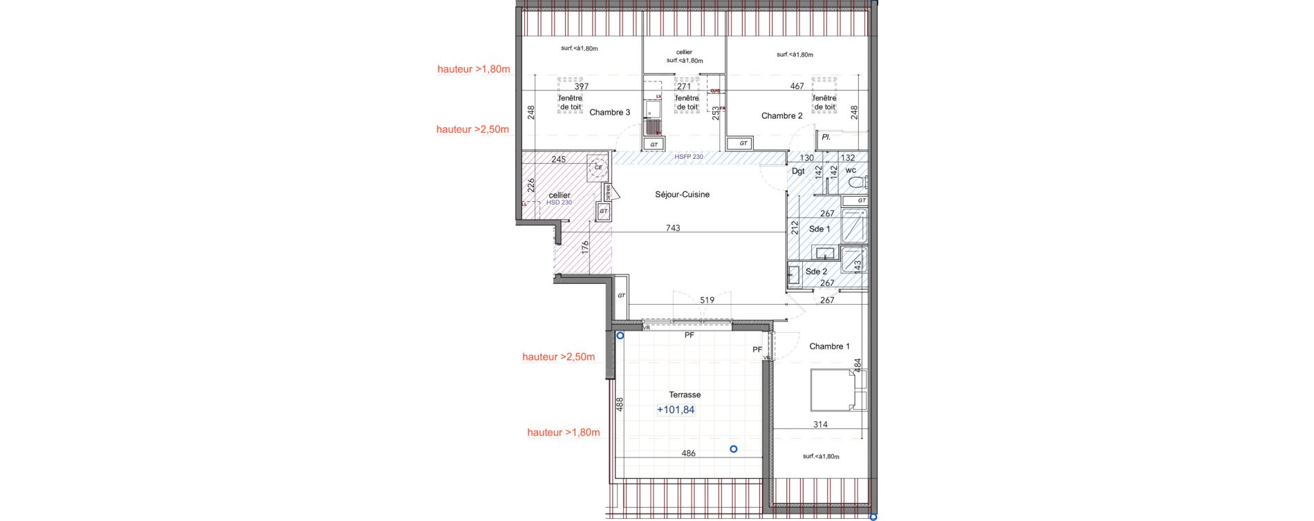 Appartement T4 de 93,89 m2 &agrave; La Farl&egrave;de Centre