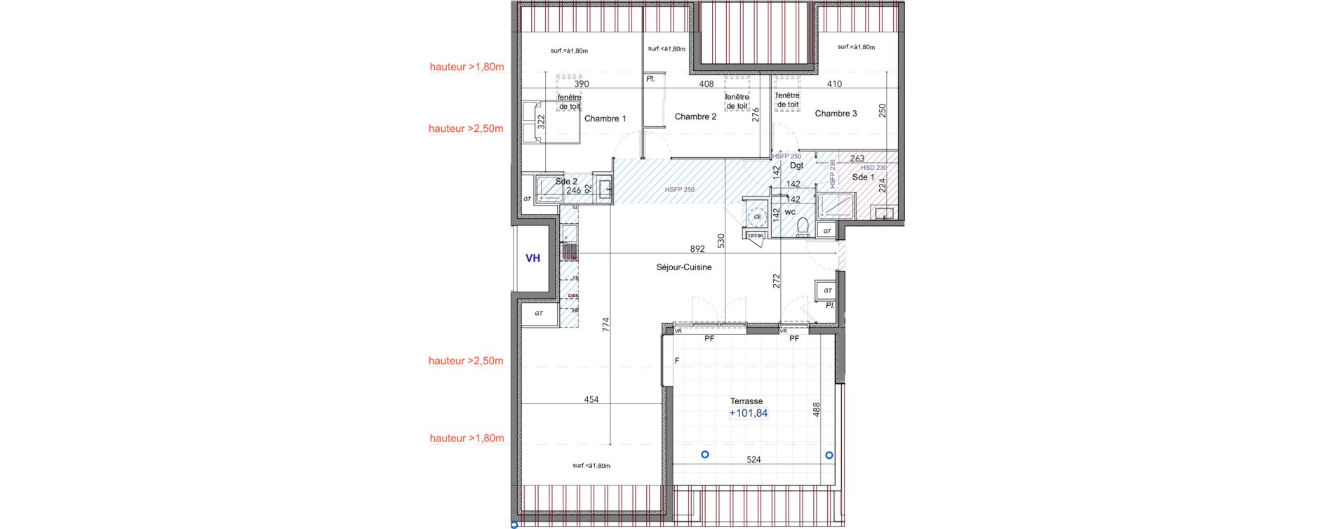 Appartement T4 de 101,25 m2 &agrave; La Farl&egrave;de Centre