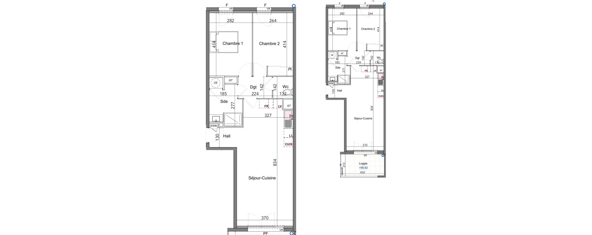 Appartement T3 de 65,32 m2 &agrave; La Farl&egrave;de Centre