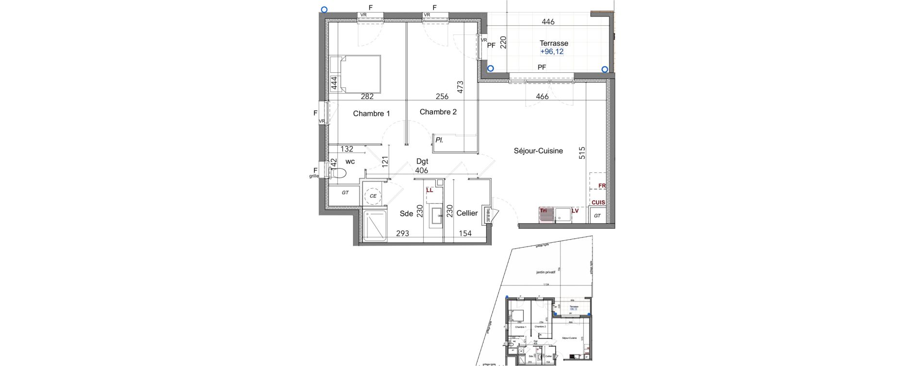 Appartement T3 de 63,46 m2 &agrave; La Farl&egrave;de Centre