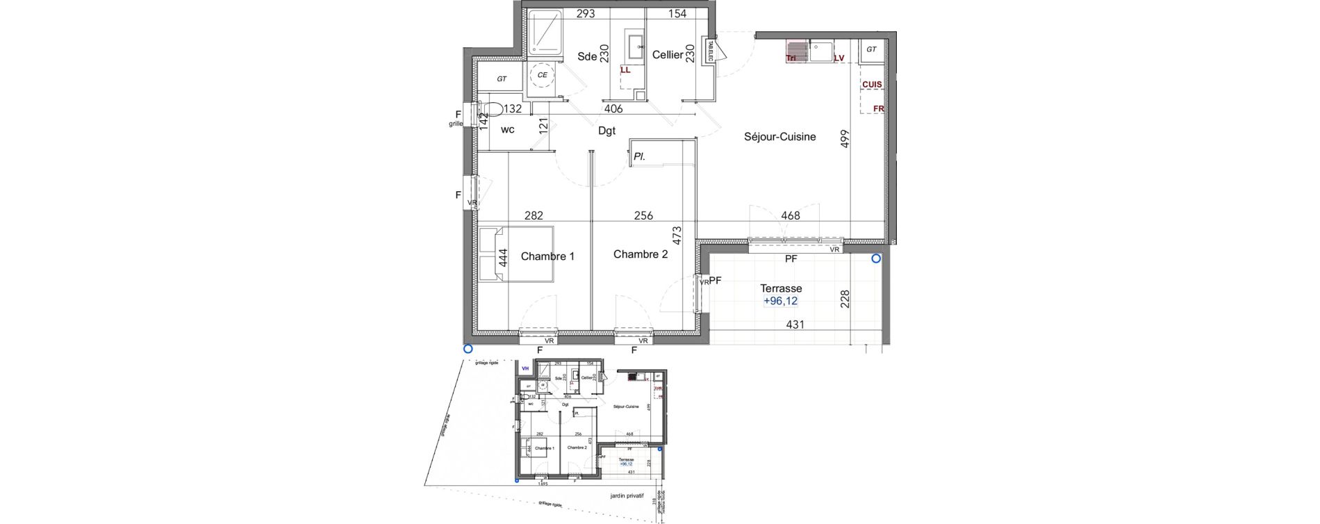 Appartement T3 de 62,83 m2 &agrave; La Farl&egrave;de Centre