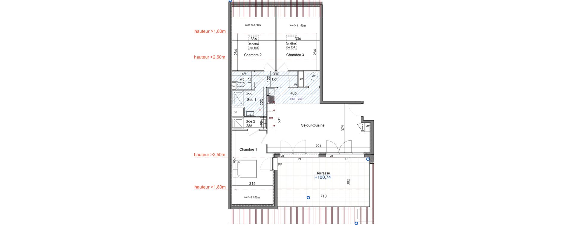 Appartement T4 de 80,92 m2 &agrave; La Farl&egrave;de Centre