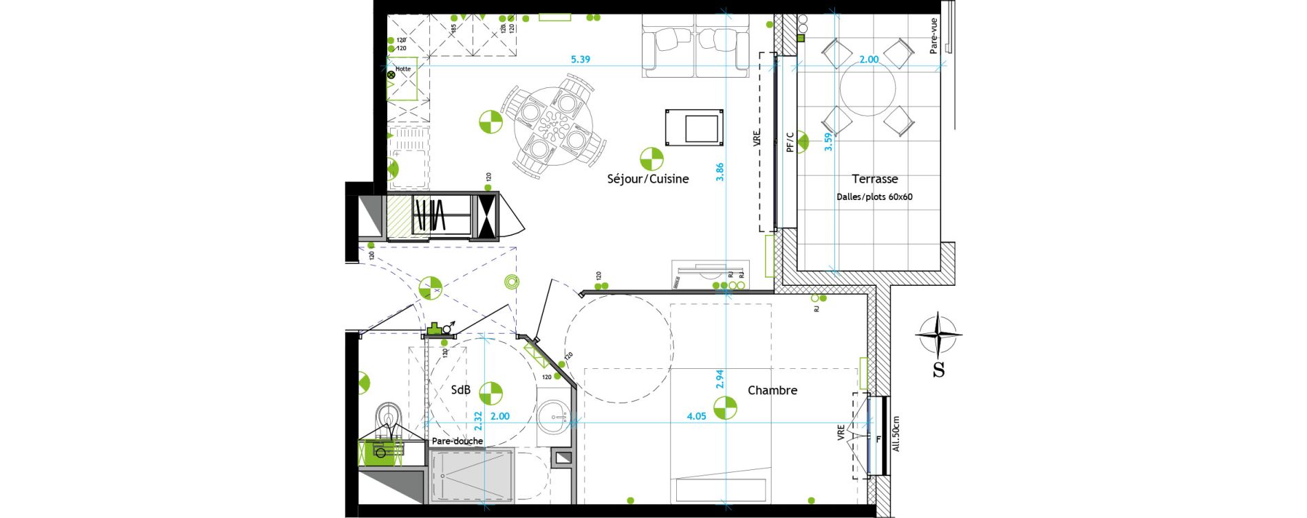 Appartement T2 de 40,49 m2 &agrave; La Garde Les savels