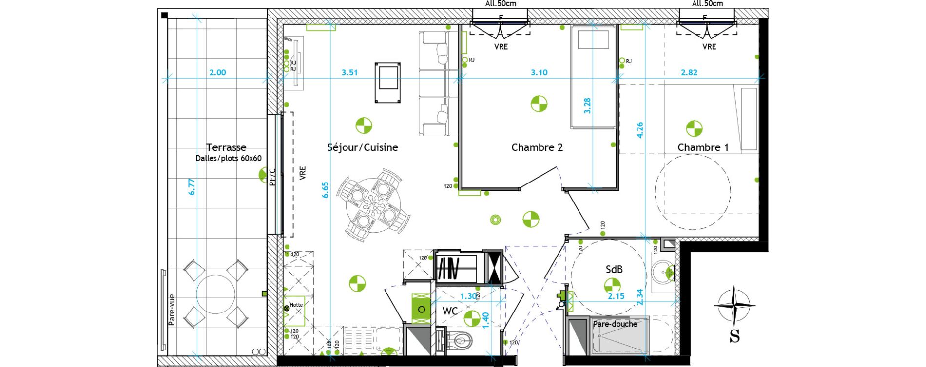 Appartement T3 de 57,19 m2 &agrave; La Garde Les savels
