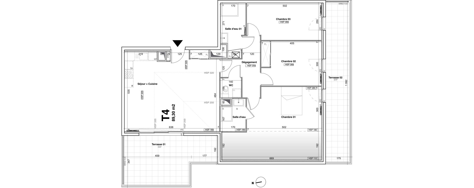 Appartement T4 de 89,30 m2 &agrave; La Garde Sainte marguerite la garde