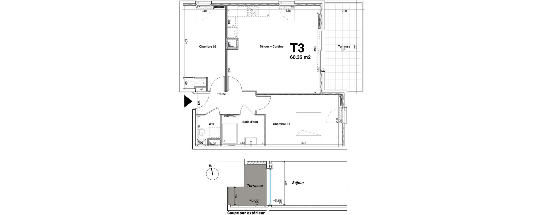 Appartement T3 de 60,35 m2 &agrave; La Garde Sainte marguerite la garde