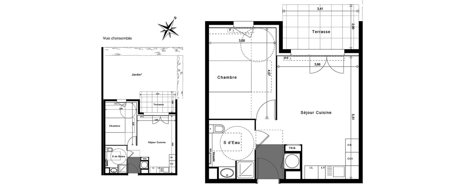 Appartement T2 de 39,24 m2 &agrave; La Garde Centre