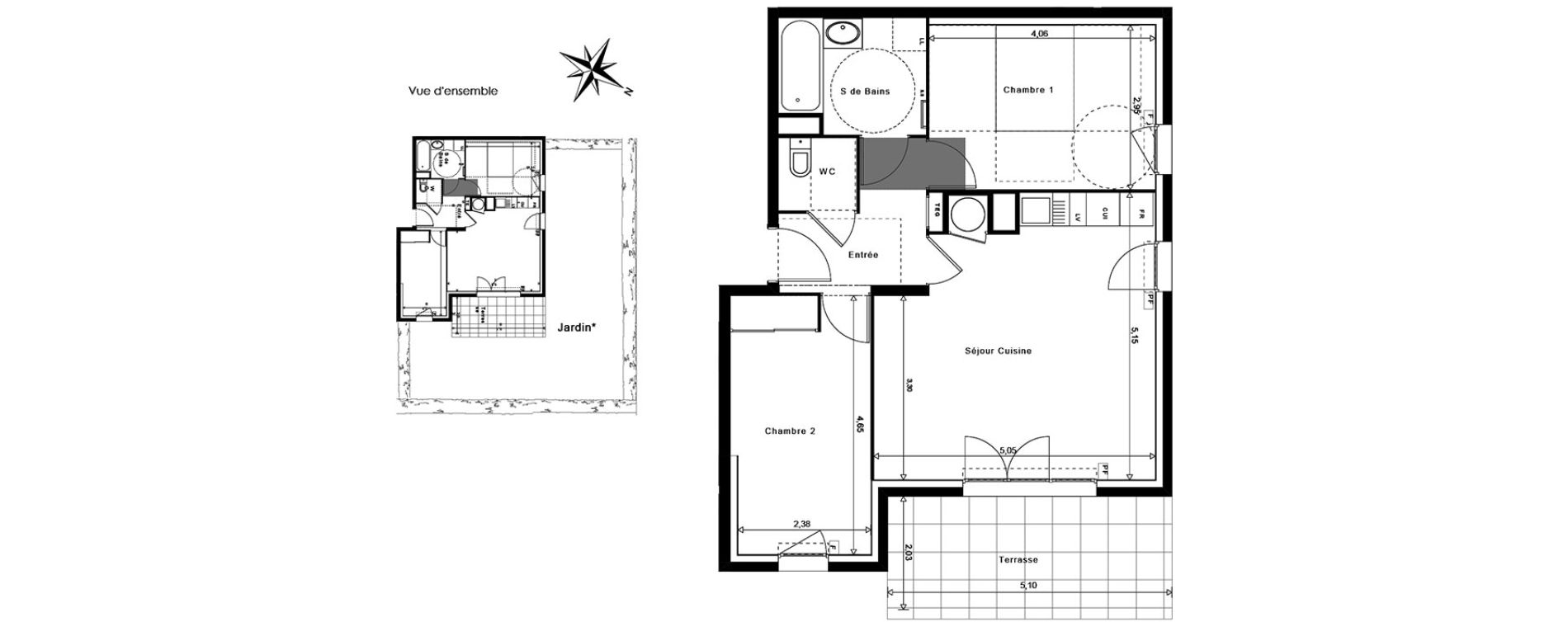 Appartement T3 de 59,38 m2 &agrave; La Garde Centre