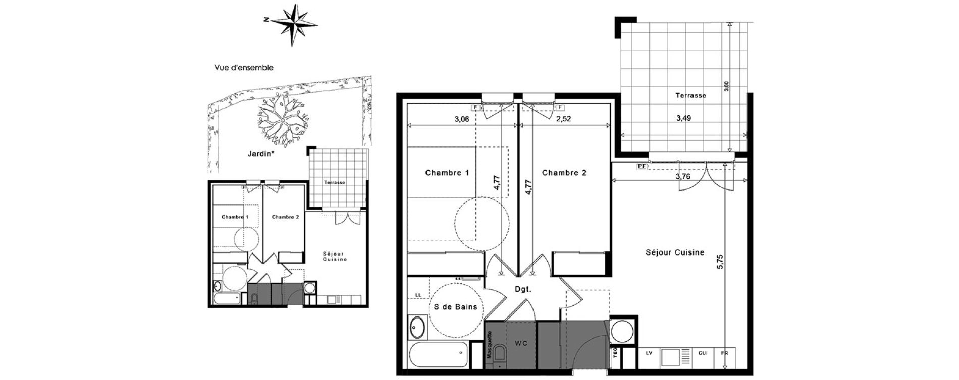 Appartement T3 de 61,28 m2 &agrave; La Garde Centre