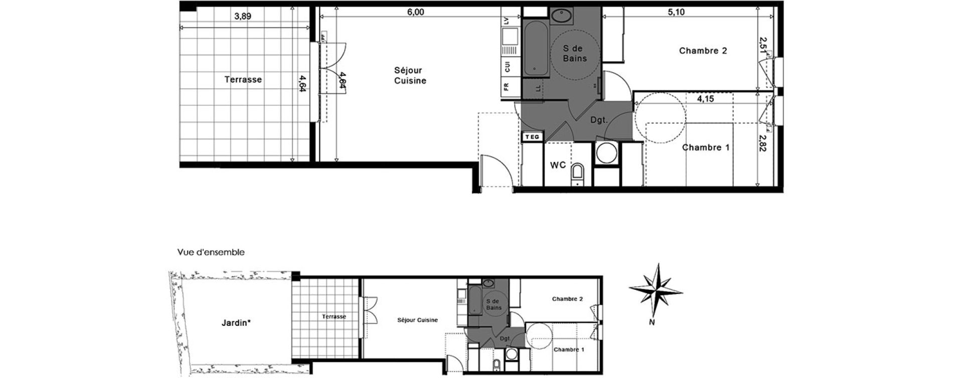 Appartement T3 de 66,98 m2 &agrave; La Garde Centre