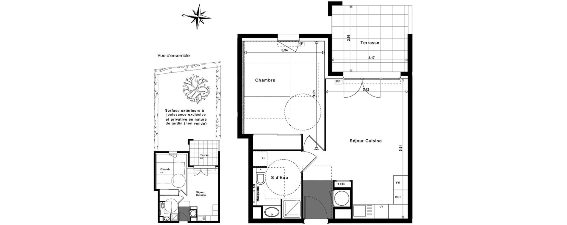 Appartement T2 de 42,03 m2 &agrave; La Garde Centre