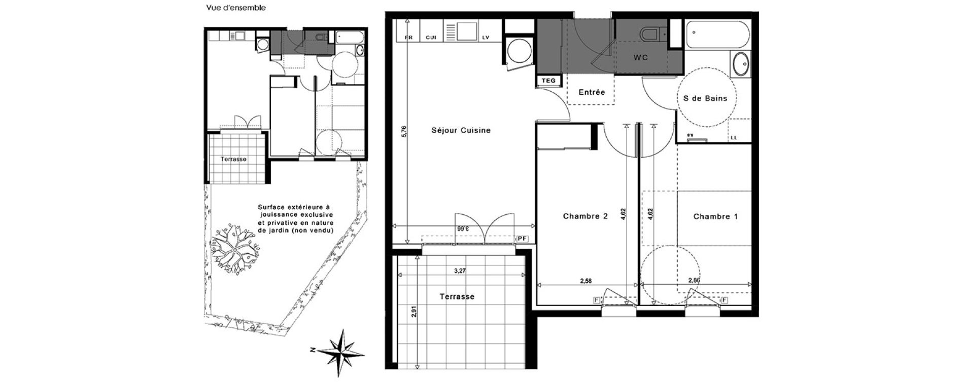 Appartement T3 de 59,30 m2 &agrave; La Garde Centre
