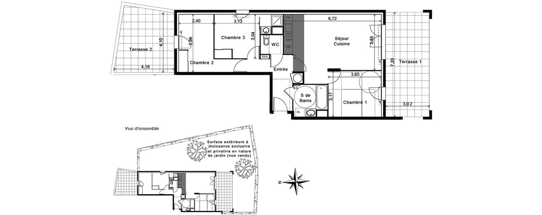 Appartement T4 de 75,01 m2 &agrave; La Garde Centre