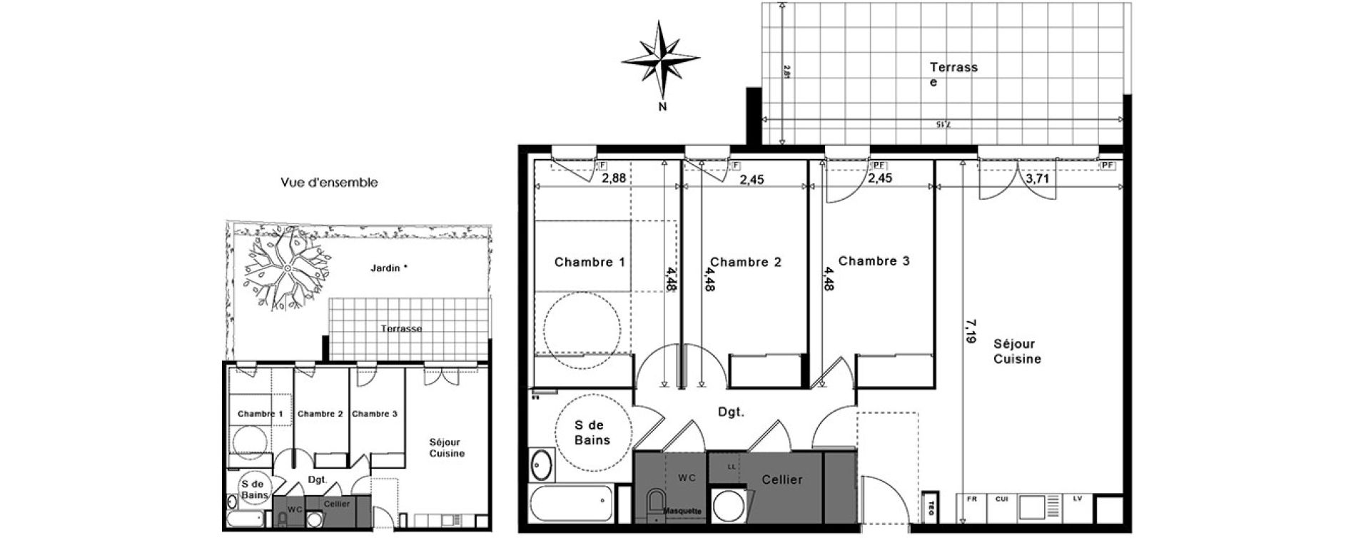 Appartement T4 de 81,38 m2 &agrave; La Garde Centre