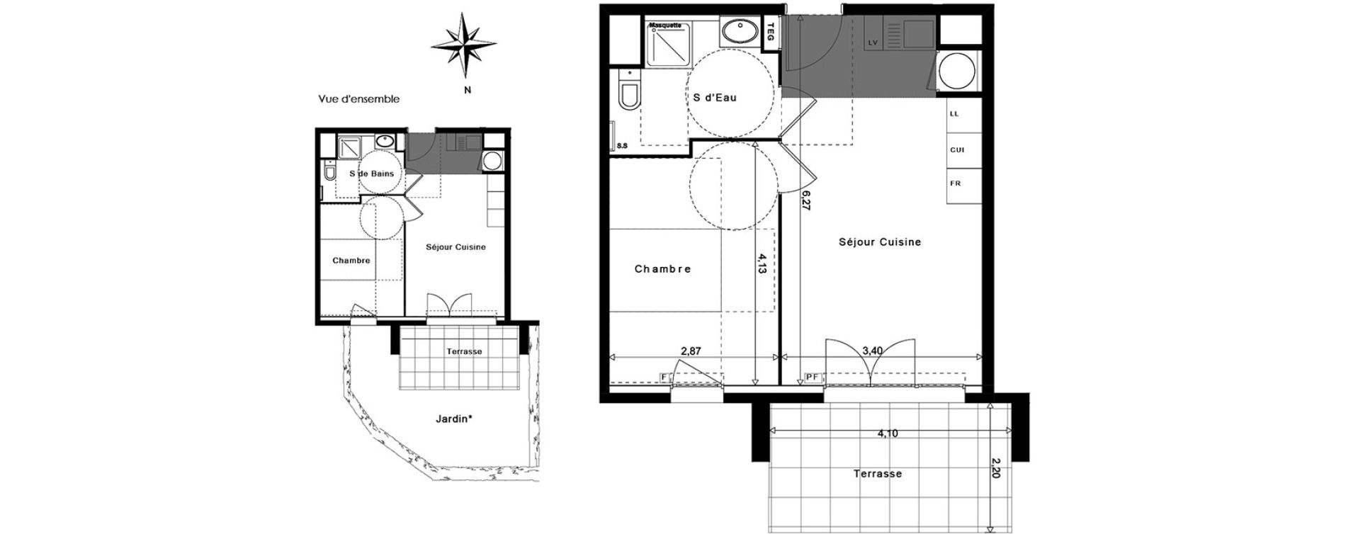 Appartement T2 de 38,00 m2 &agrave; La Garde Centre