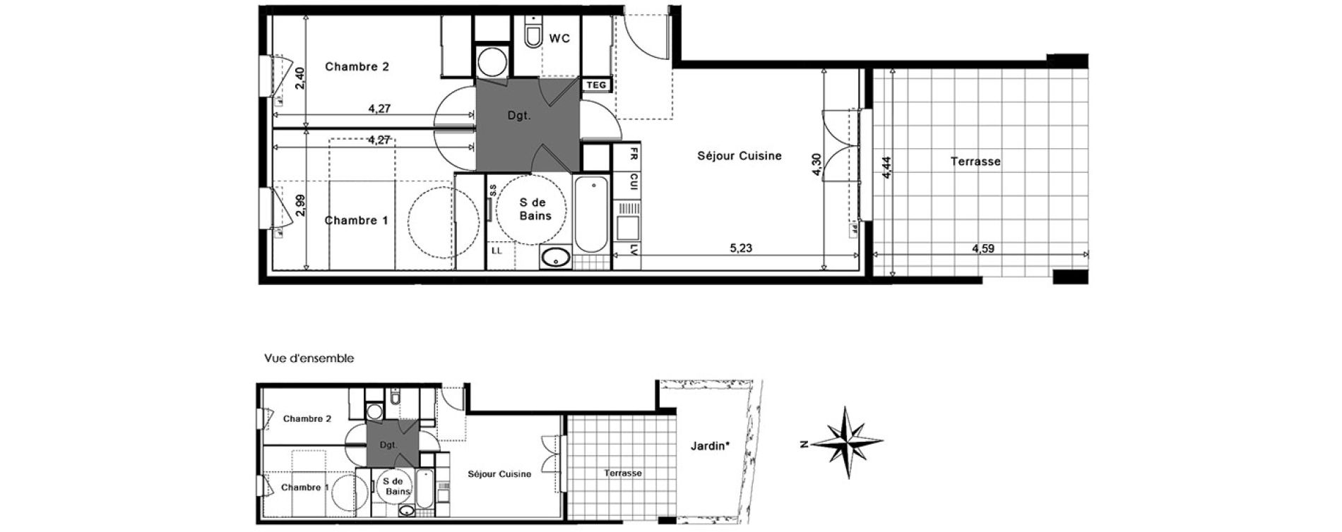 Appartement T3 de 61,00 m2 &agrave; La Garde Centre