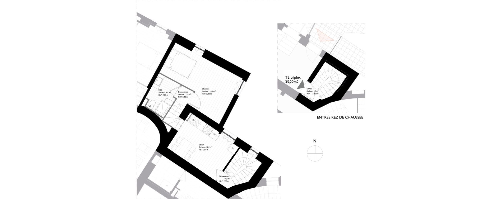Duplex T2 de 35,22 m2 &agrave; La Londe-Les-Maures Les bormettes