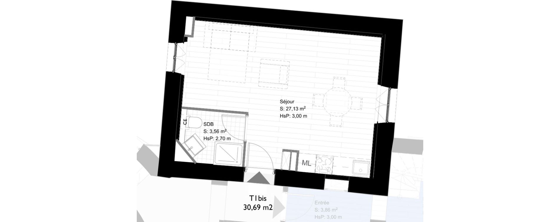 Appartement T1 bis de 30,69 m2 &agrave; La Londe-Les-Maures Les bormettes