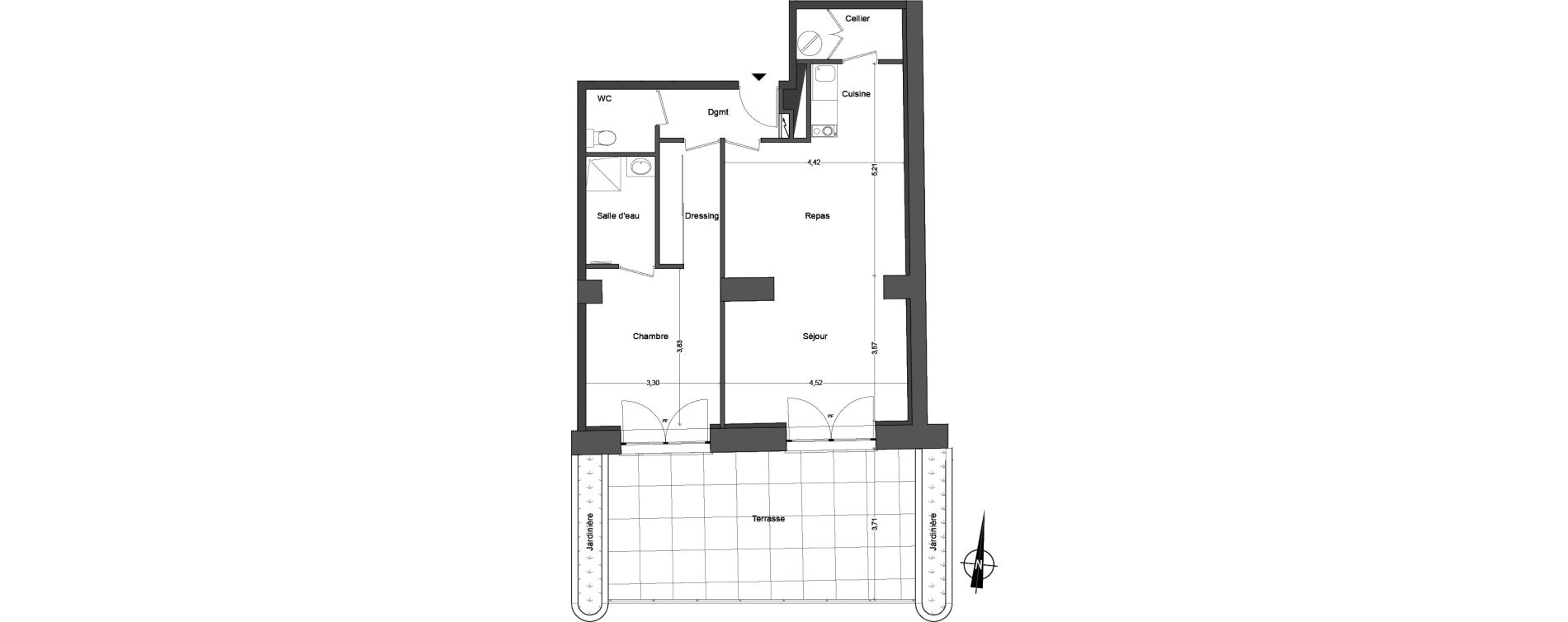 Appartement T2 de 62,67 m2 &agrave; La Londe-Les-Maures Centre