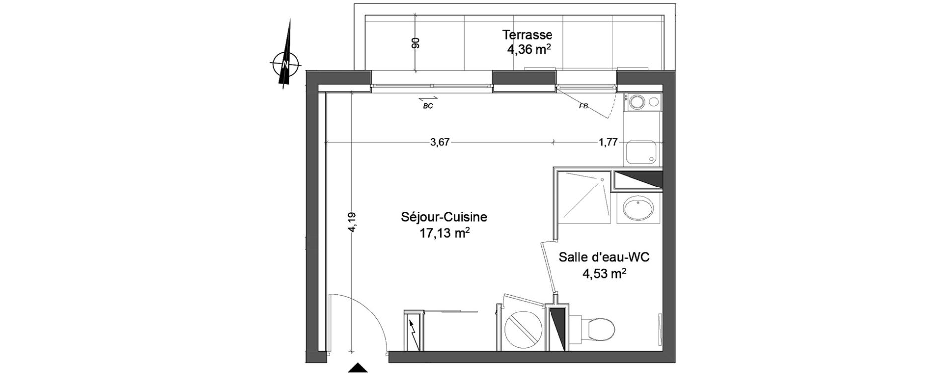 Appartement T1 de 21,66 m2 &agrave; La Londe-Les-Maures Centre