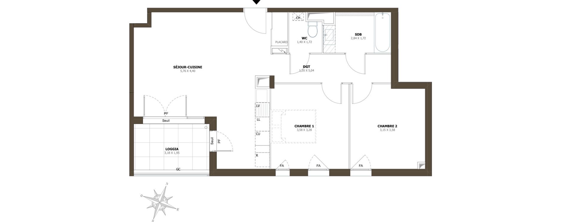 Appartement T3 de 65,60 m2 &agrave; La Londe-Les-Maures Centre