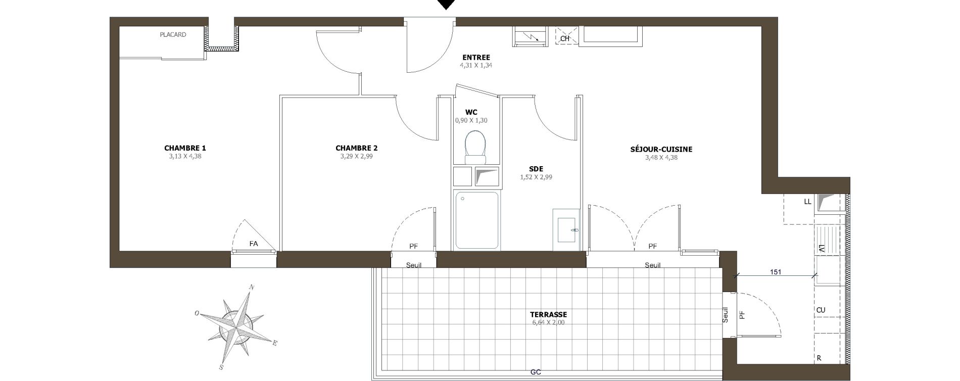 Appartement T3 de 58,53 m2 &agrave; La Londe-Les-Maures Centre