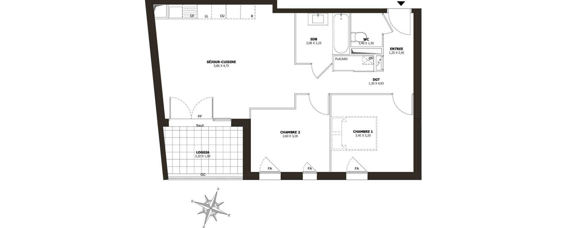 Appartement T3 de 60,51 m2 &agrave; La Londe-Les-Maures Centre