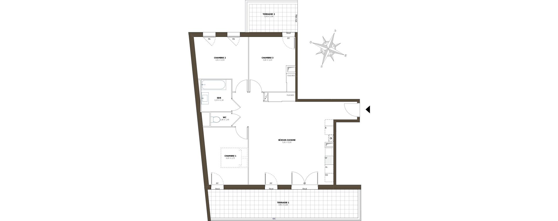Appartement T4 de 87,30 m2 &agrave; La Londe-Les-Maures Centre