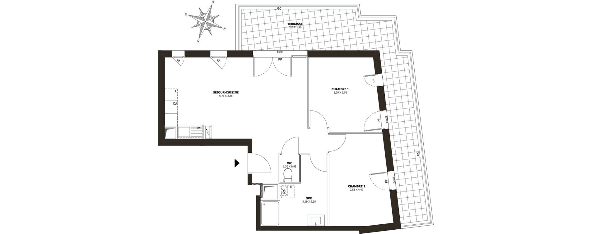 Appartement T3 de 62,58 m2 &agrave; La Londe-Les-Maures Centre