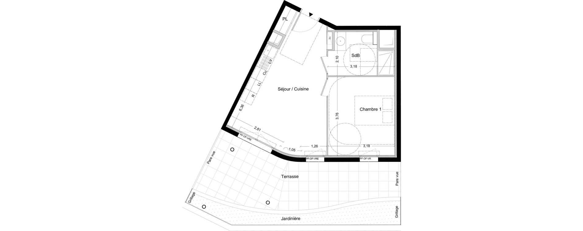 Appartement T2 de 40,30 m2 &agrave; La Seyne-Sur-Mer Centre