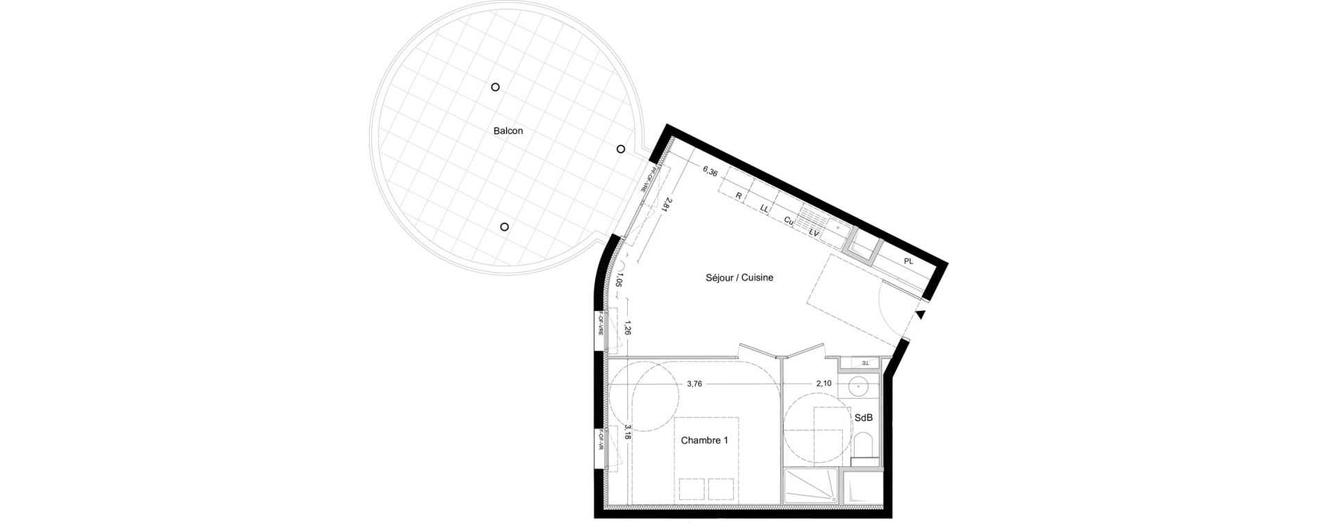 Appartement T2 de 40,30 m2 &agrave; La Seyne-Sur-Mer Centre