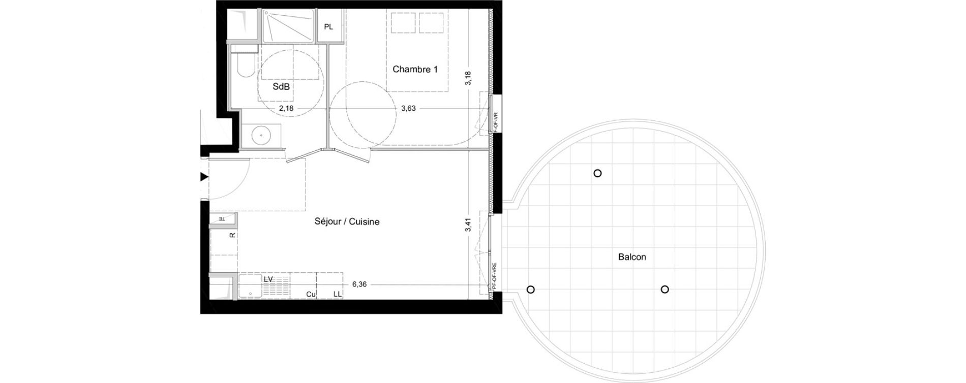 Appartement T2 de 38,90 m2 &agrave; La Seyne-Sur-Mer Centre