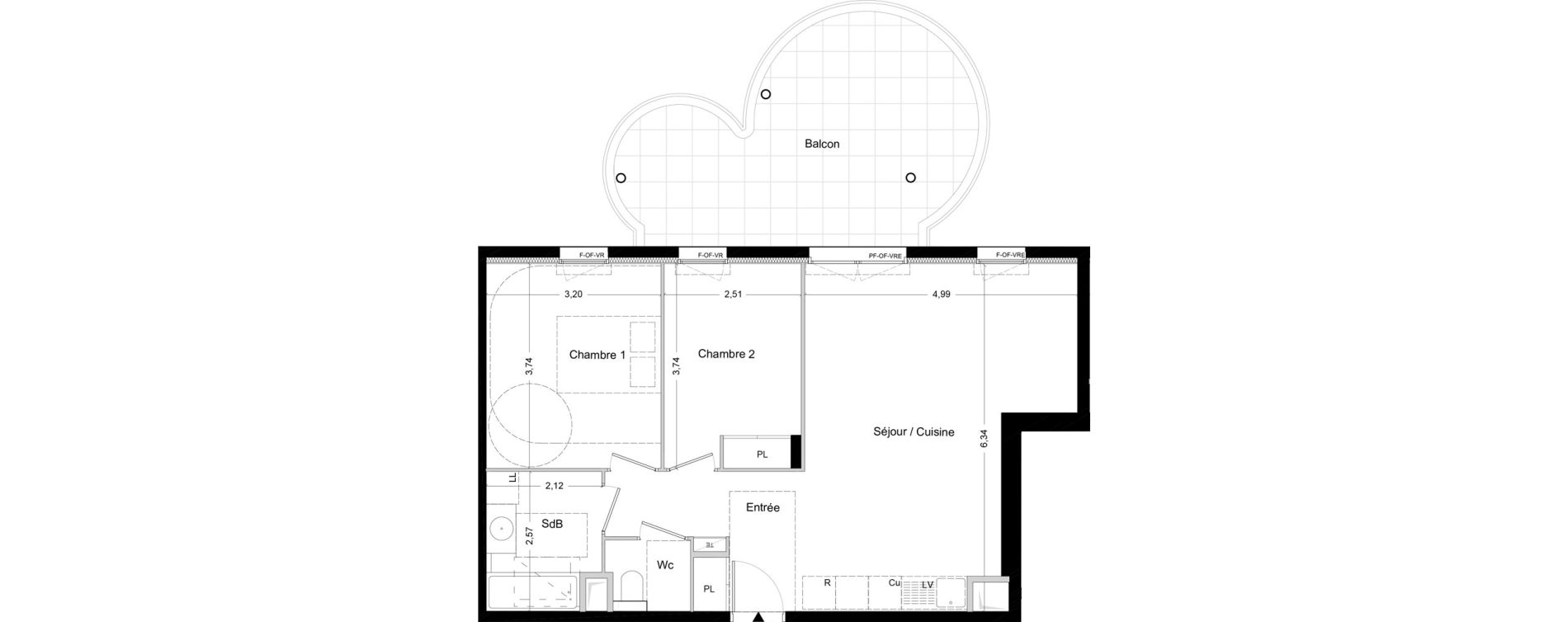 Appartement T3 de 61,70 m2 &agrave; La Seyne-Sur-Mer Centre