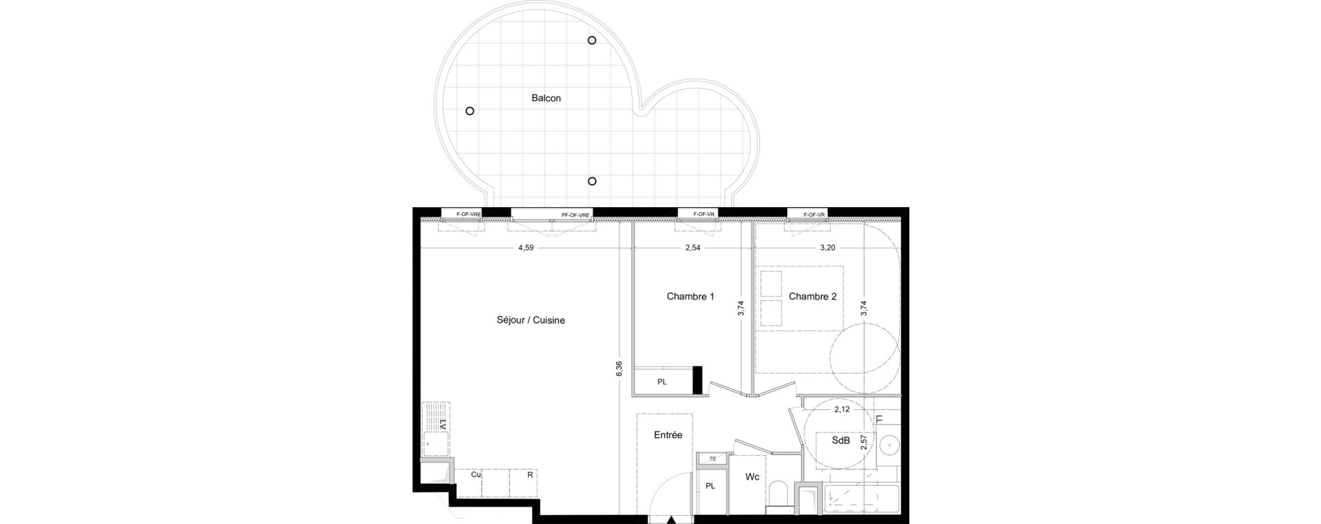 Appartement T3 de 63,20 m2 &agrave; La Seyne-Sur-Mer Centre