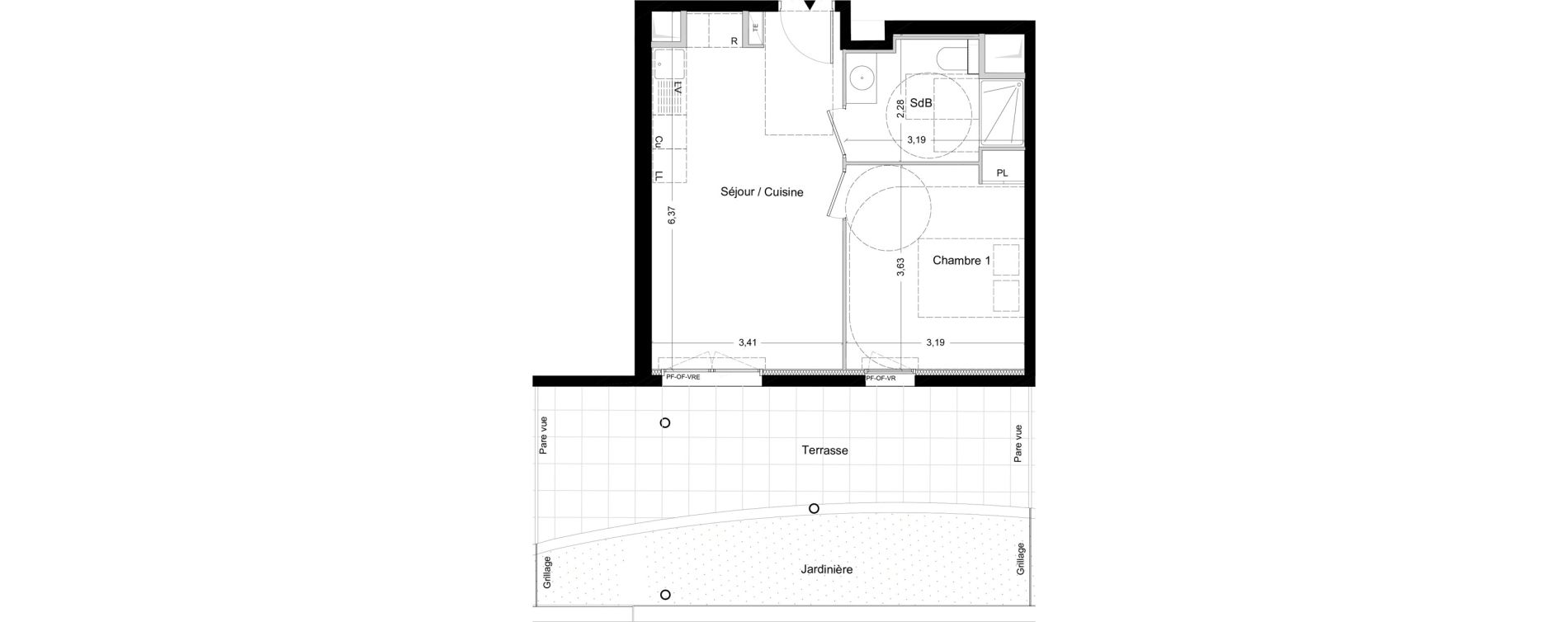 Appartement T2 de 38,90 m2 &agrave; La Seyne-Sur-Mer Centre