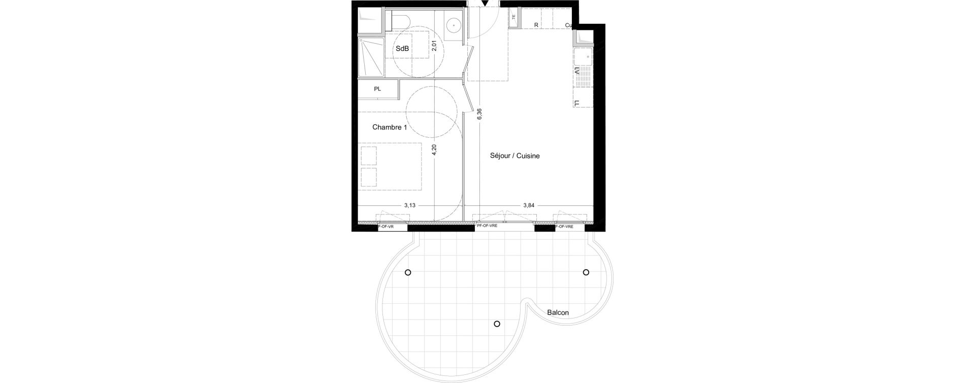 Appartement T2 de 42,50 m2 &agrave; La Seyne-Sur-Mer Centre