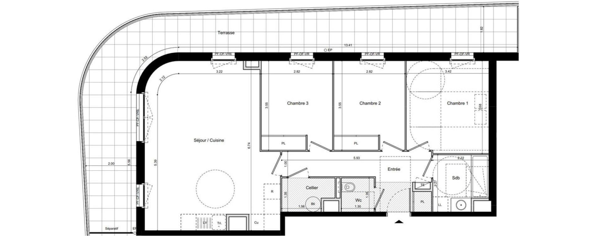 Appartement T4 de 81,80 m2 &agrave; La Seyne-Sur-Mer Balaguier - aiguillette