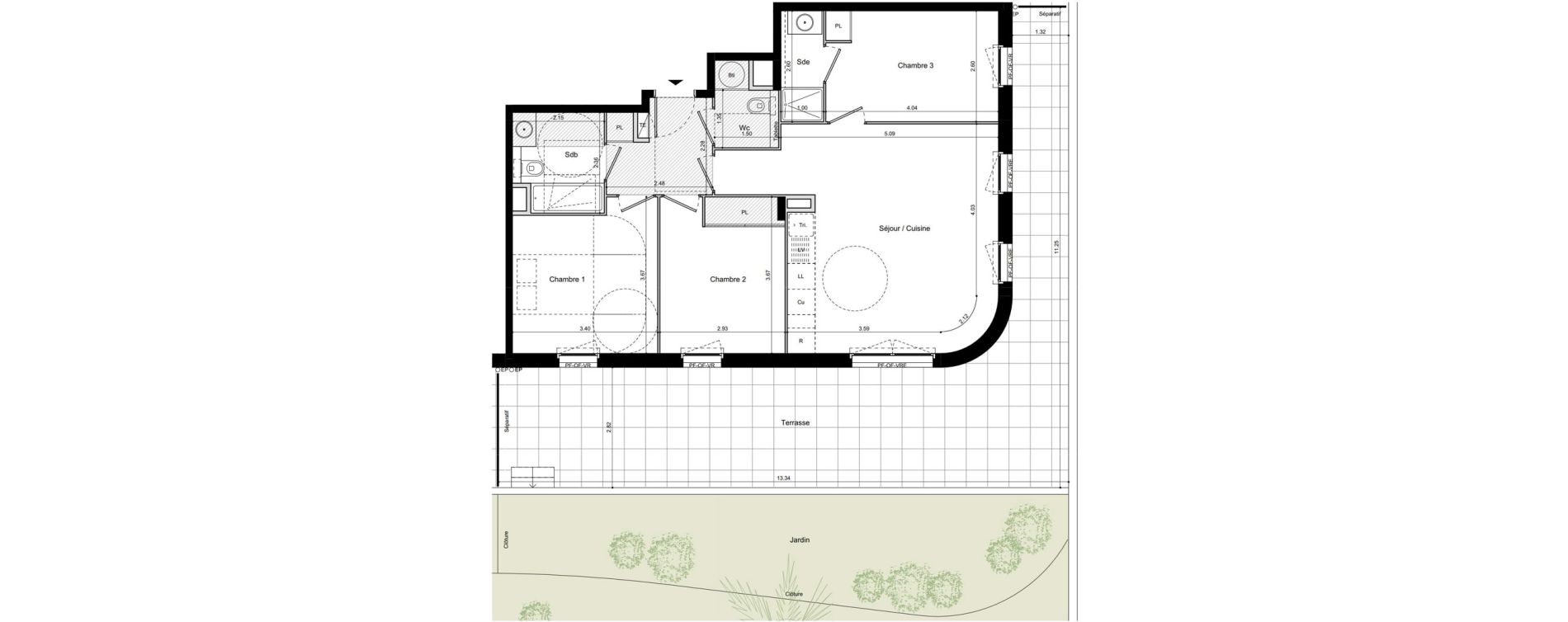 Appartement T4 de 75,40 m2 &agrave; La Seyne-Sur-Mer Balaguier - aiguillette