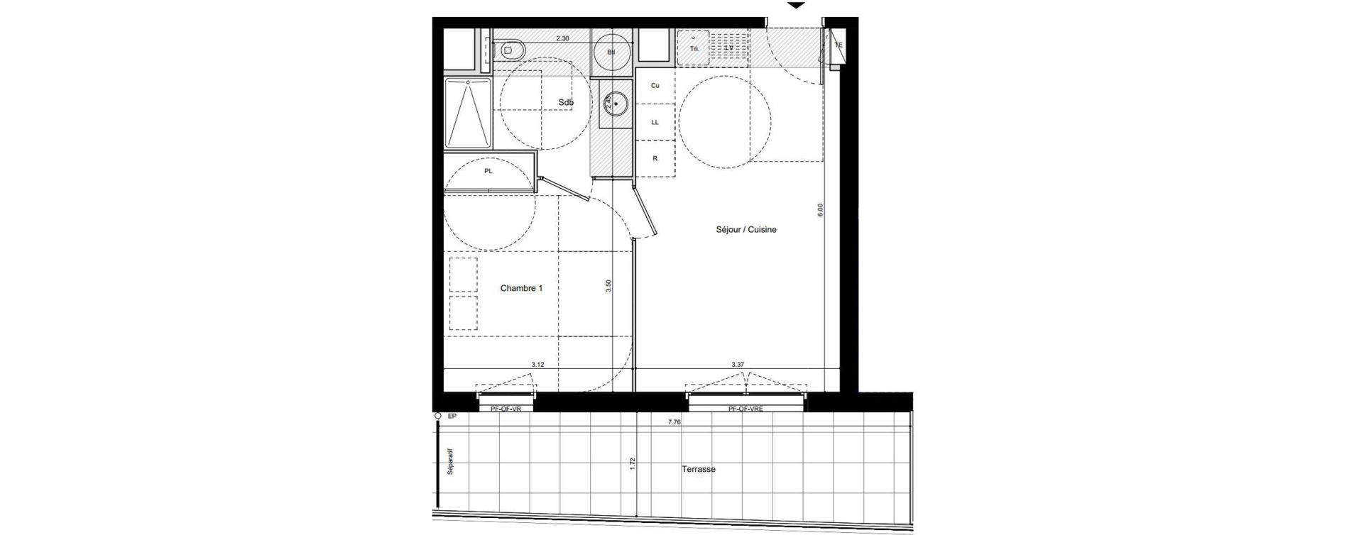 Appartement T2 de 37,60 m2 &agrave; La Seyne-Sur-Mer Balaguier - aiguillette