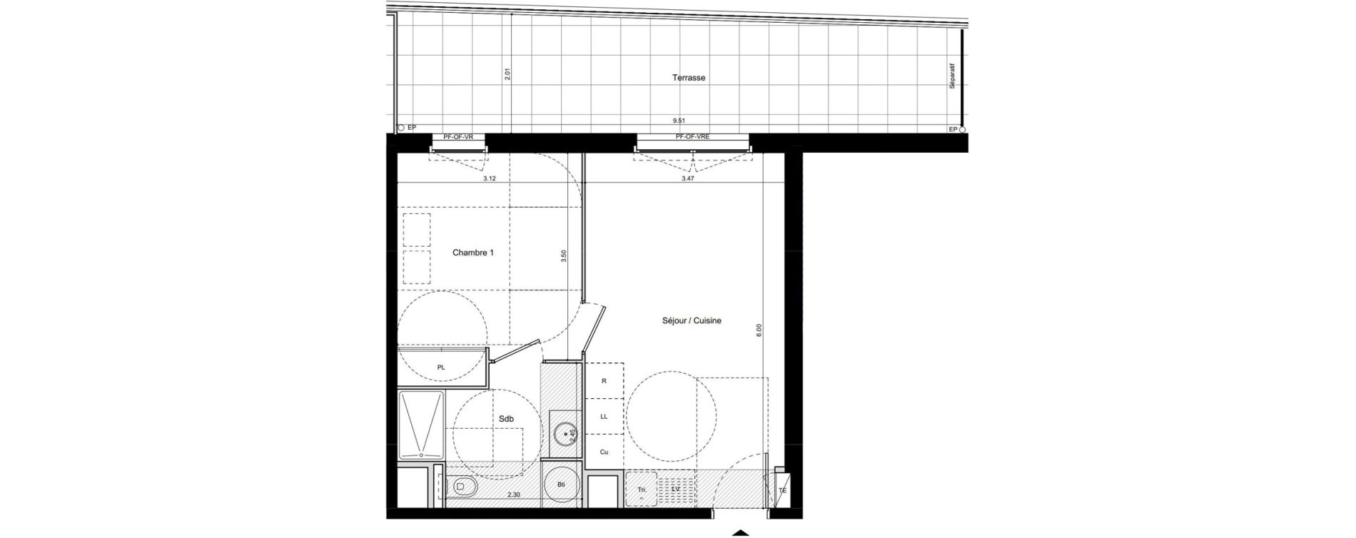 Appartement T2 de 37,60 m2 &agrave; La Seyne-Sur-Mer Balaguier - aiguillette