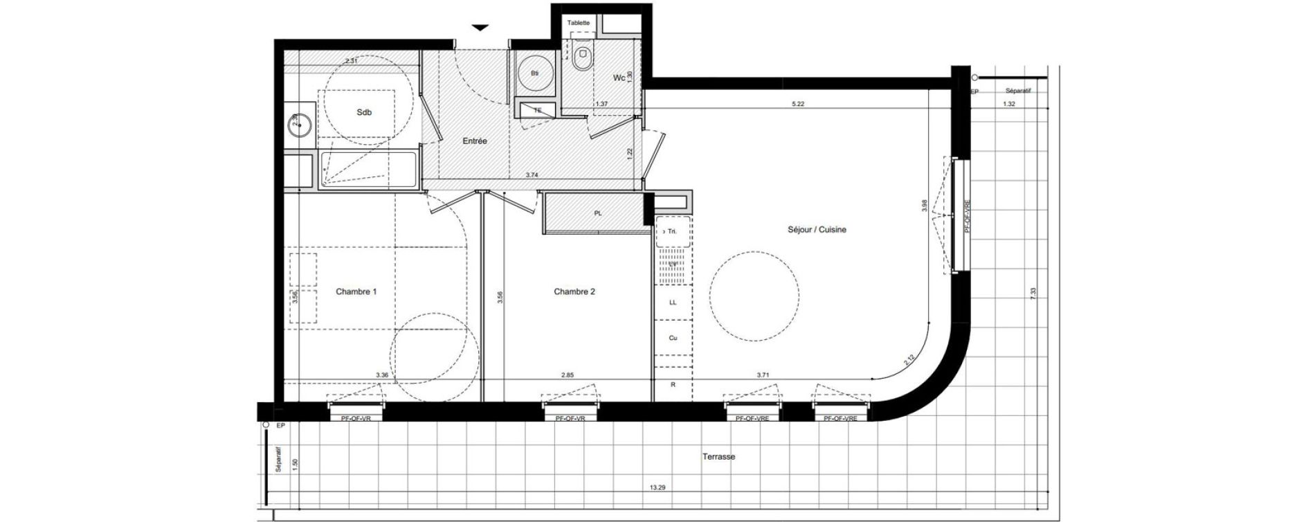 Appartement T3 de 62,70 m2 &agrave; La Seyne-Sur-Mer Balaguier - aiguillette