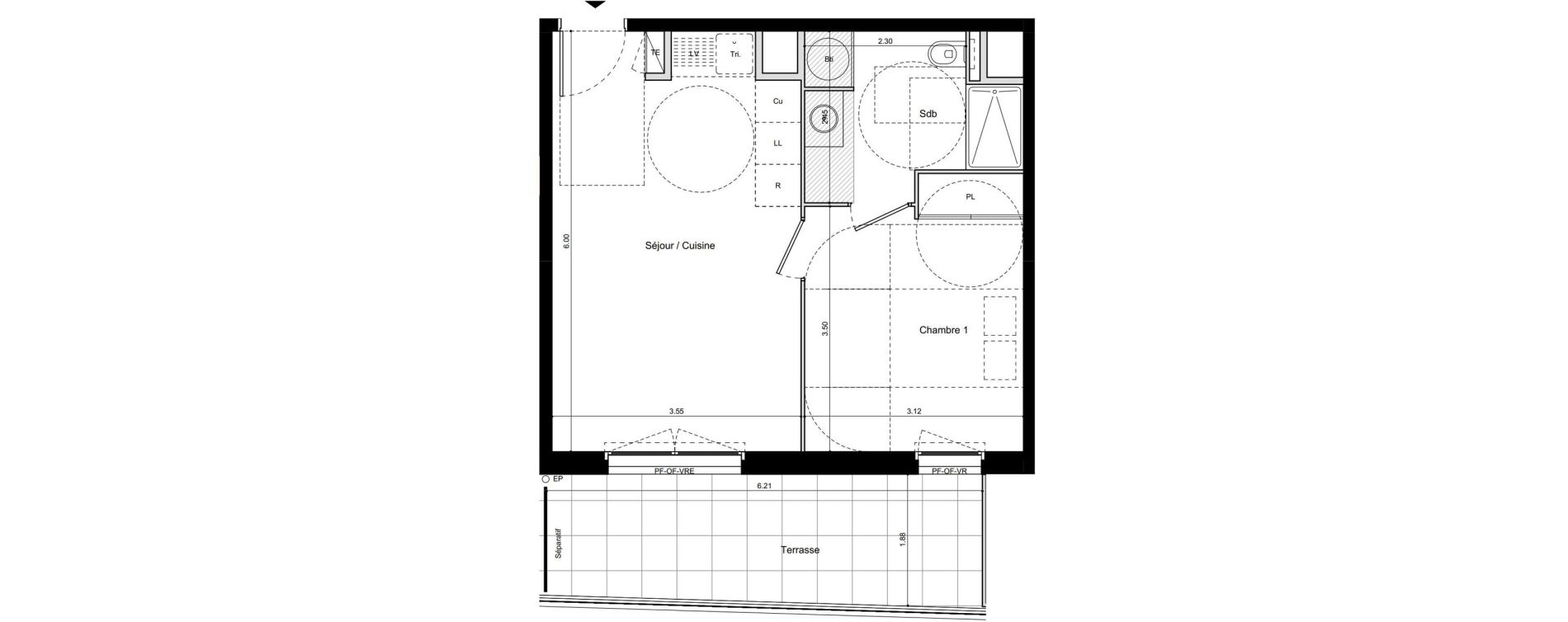 Appartement T2 de 38,50 m2 &agrave; La Seyne-Sur-Mer Balaguier - aiguillette