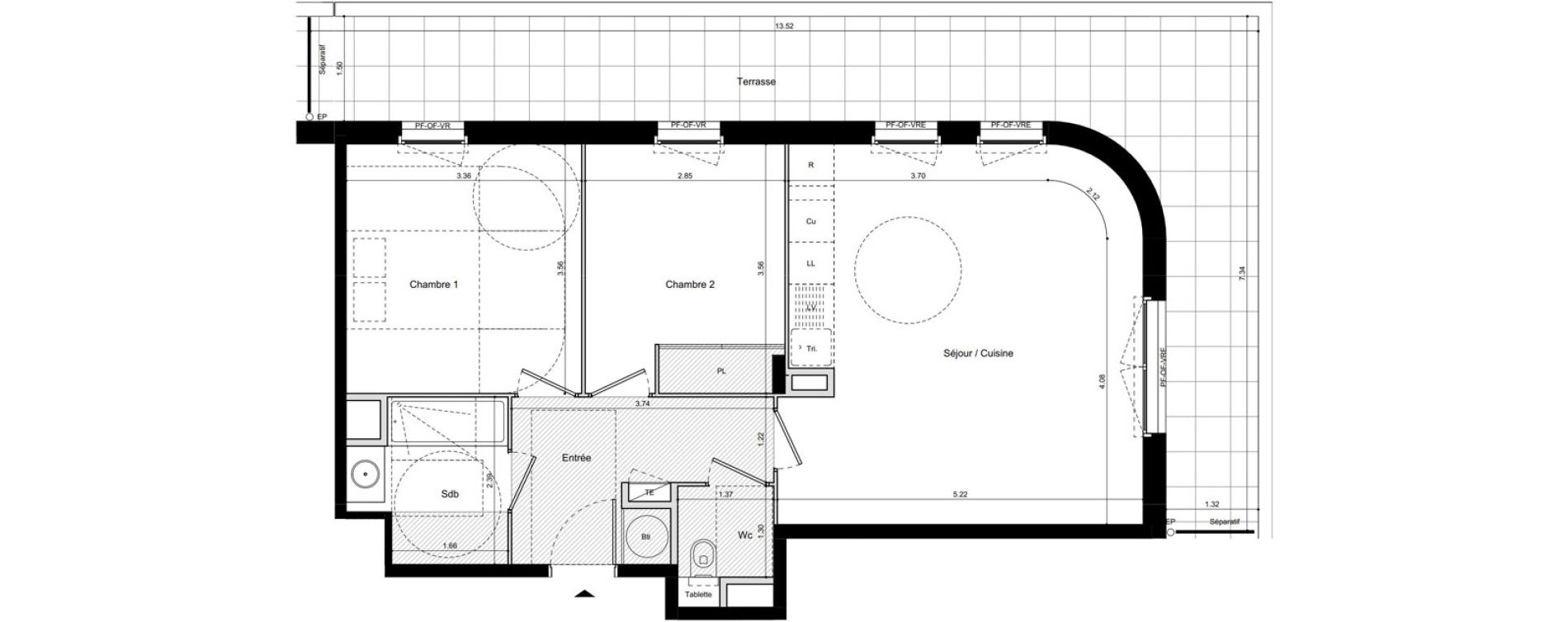 Appartement T3 de 62,70 m2 &agrave; La Seyne-Sur-Mer Balaguier - aiguillette