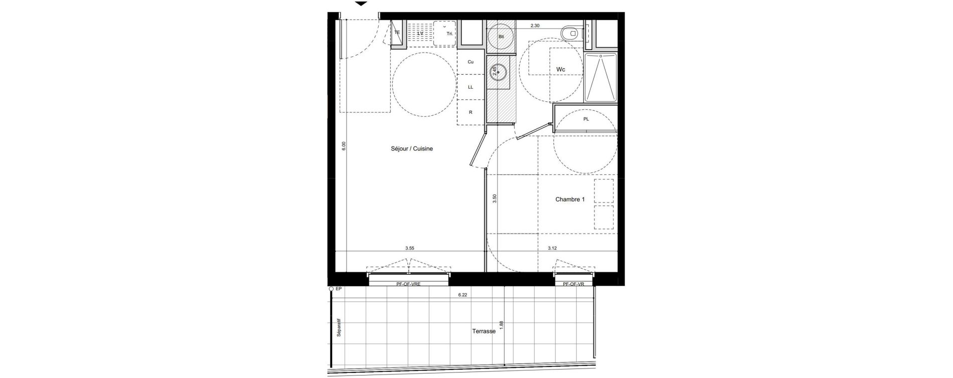 Appartement T2 de 38,50 m2 &agrave; La Seyne-Sur-Mer Balaguier - aiguillette