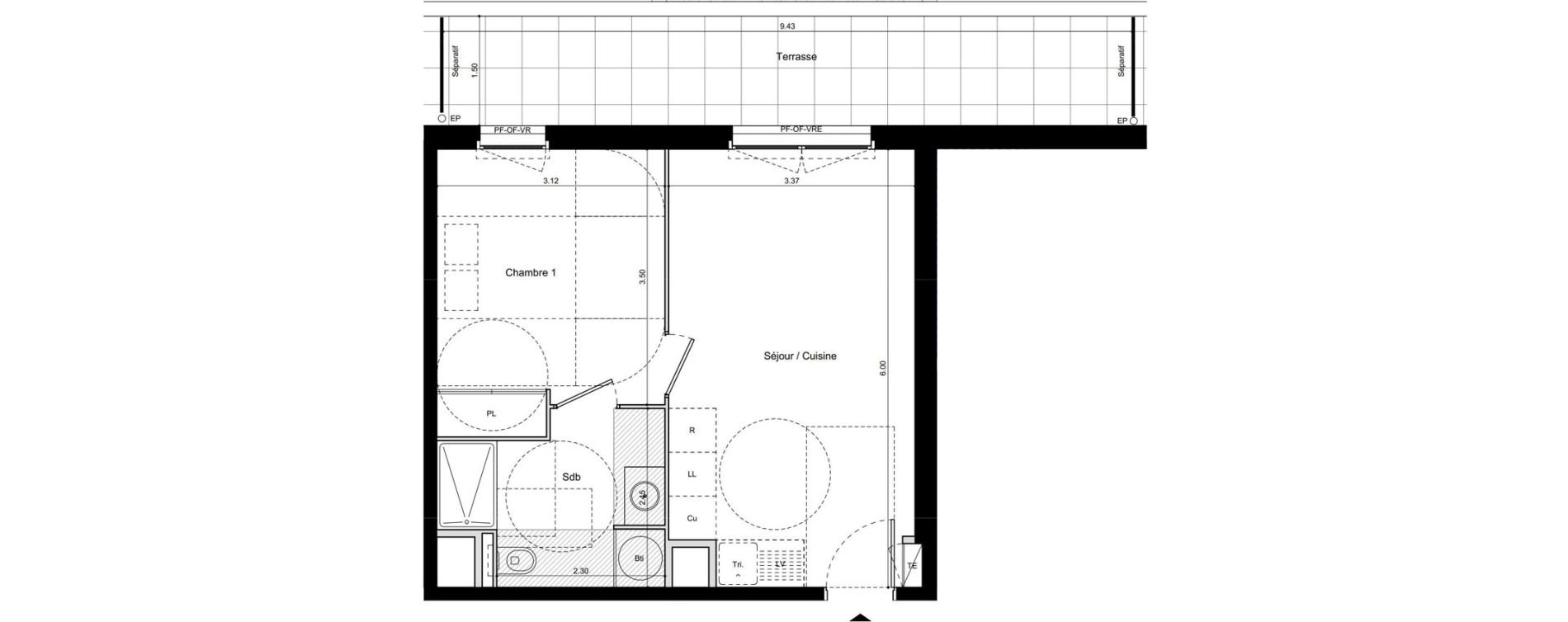 Appartement T2 de 37,60 m2 &agrave; La Seyne-Sur-Mer Balaguier - aiguillette