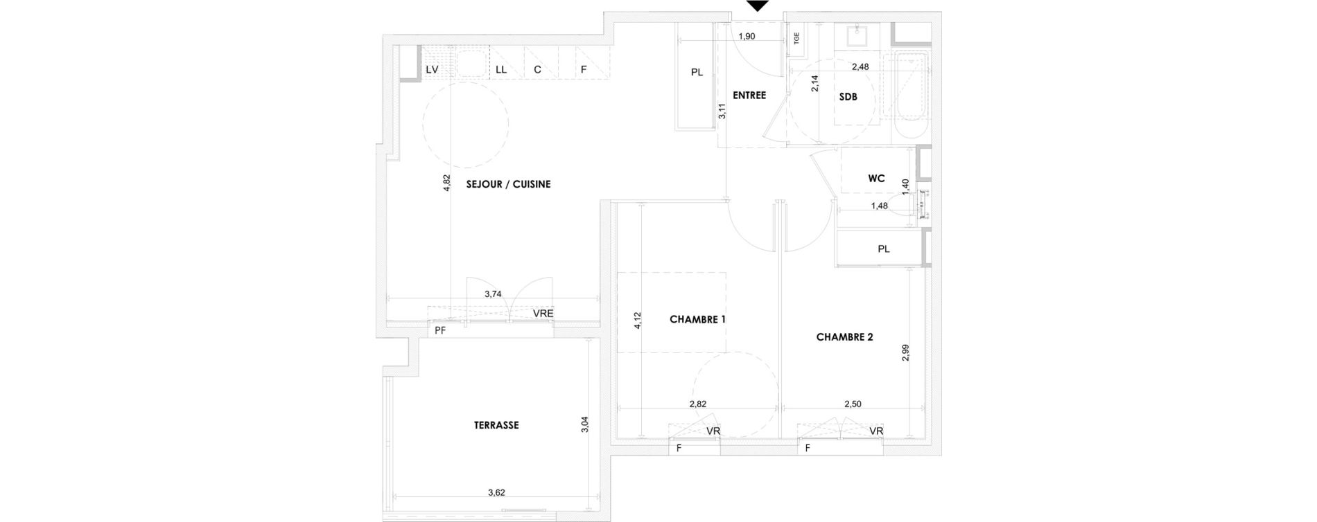 Appartement T3 de 56,03 m2 &agrave; La Seyne-Sur-Mer Centre