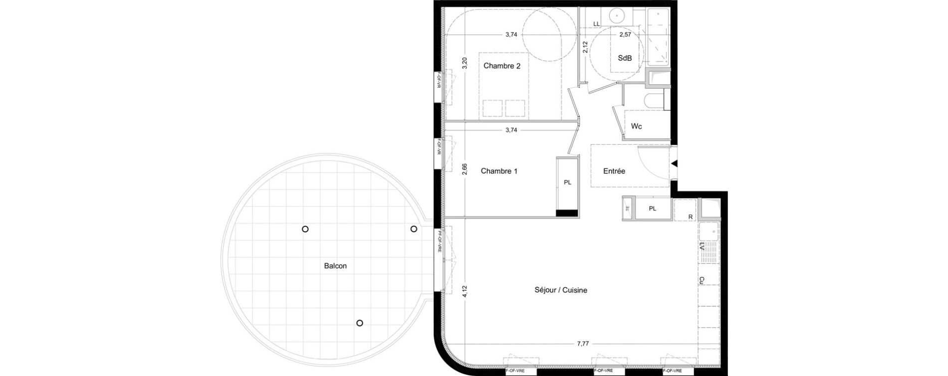 Appartement T3 de 68,50 m2 &agrave; La Seyne-Sur-Mer Centre