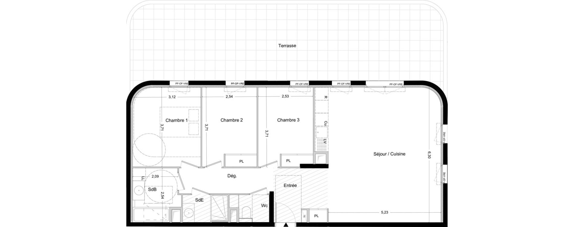 Appartement T4 de 86,90 m2 &agrave; La Seyne-Sur-Mer Centre