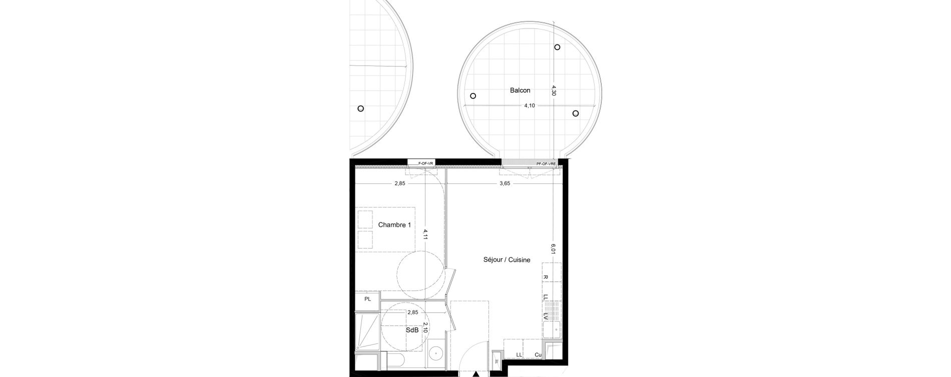 Appartement T2 de 39,30 m2 &agrave; La Seyne-Sur-Mer Centre